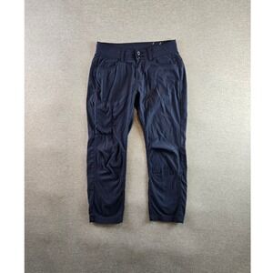 Prana Halle Pants Womens Medium Navy Nylon Stretch Lightweight drawstring EUC